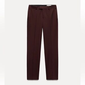 Zara Straight-Leg Dress Pants - Burgundy